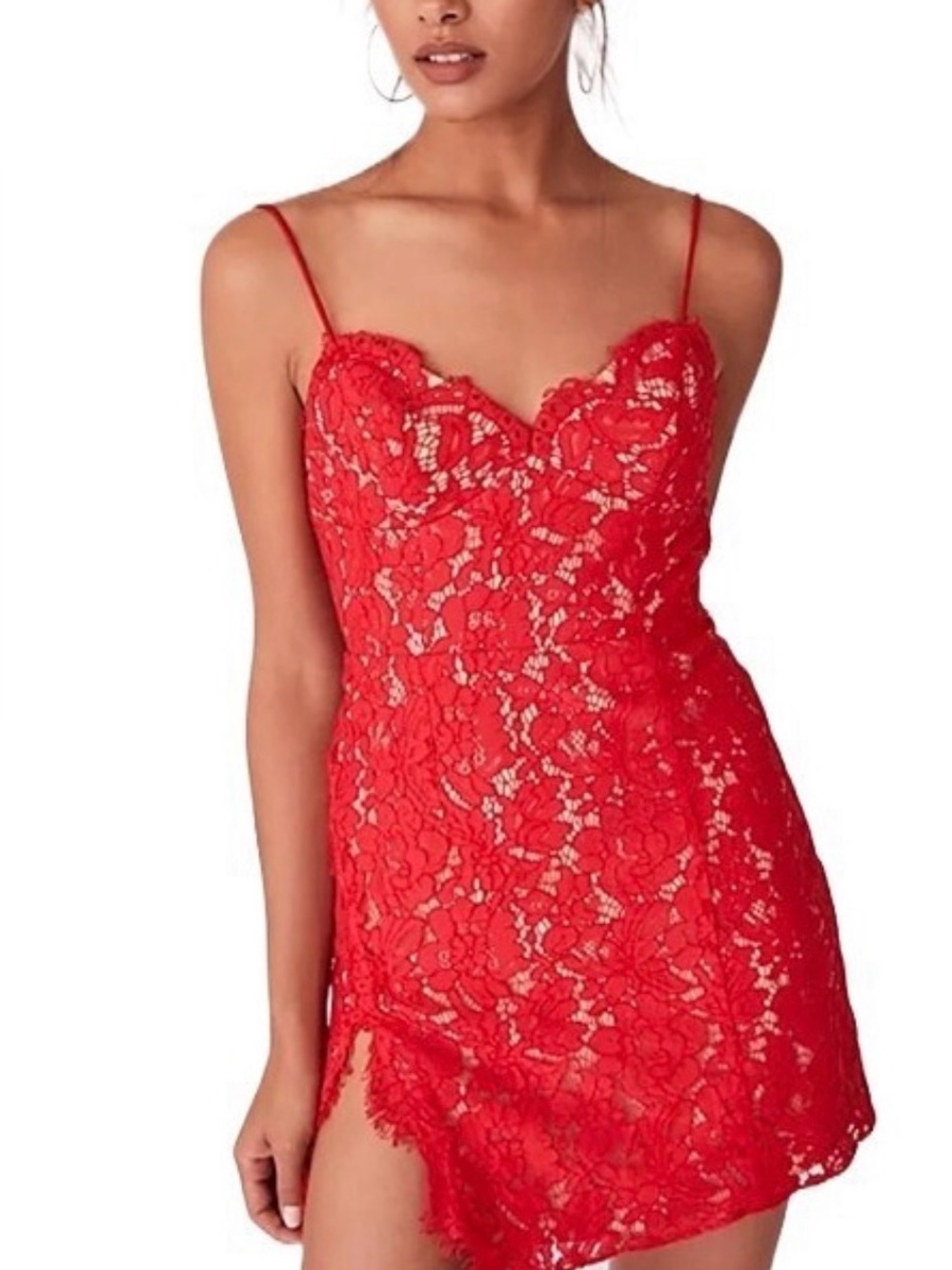 Free People X Fame & Partners Red Lace Dress | Backless NWT Size 4 - Picture 15 of 16